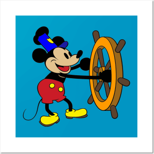 Steamboat Willie - Colourized Posters and Art